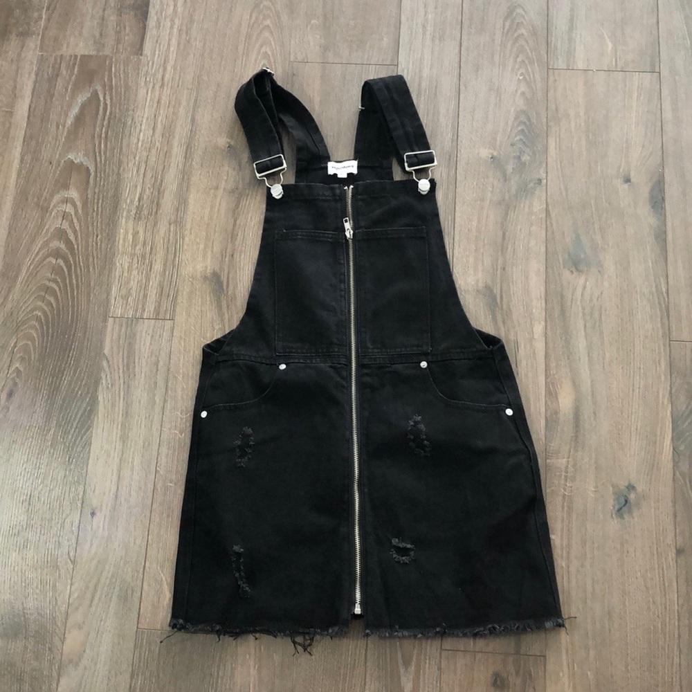 Alima Front Zip Skirtall in Black Wash